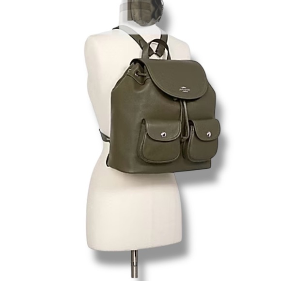 Coach 6145 Pennie Leather backpack NWOT work bag sage color - Picture 5 of 11
